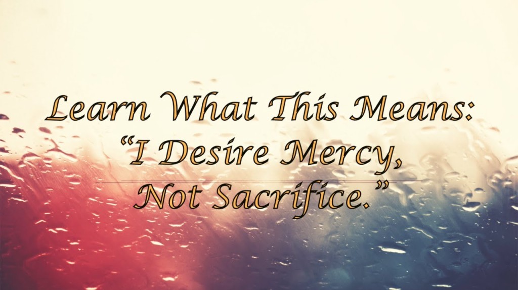 What I Want Is Mercy Not Sacrifice